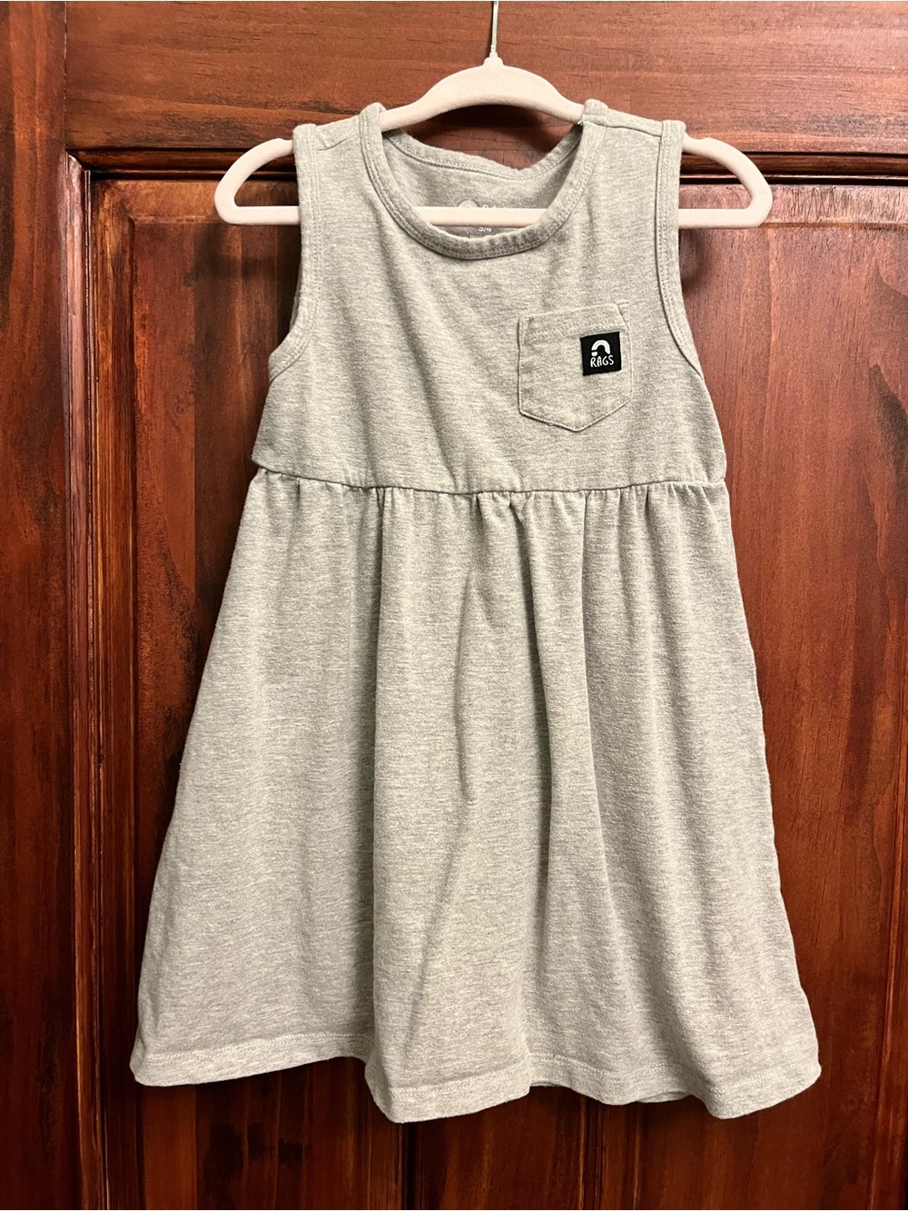 Rags to Raches Sleeveless Knit Pocket Dress — Light Gray